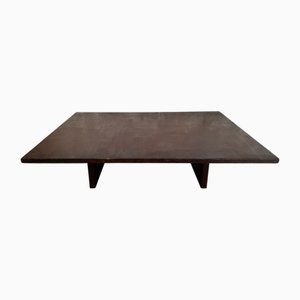 Low Japandi Bamboo and Wenge Coffee Table by Axel Vervoordt, 1980s