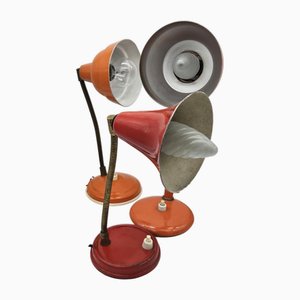 Vintage Metal Table Lamps, 1970s, Set of 3