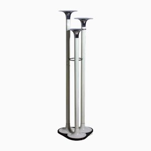 French Tripod Floor Lamp with Trumpet Shades in Chrome and Enamel, 1960s