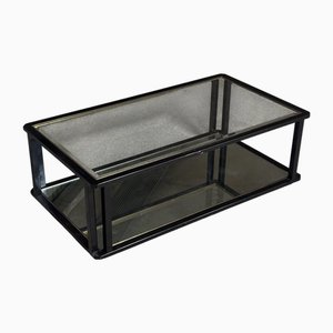 Großer Couchtisch aus Glas und Spiegel, 1970