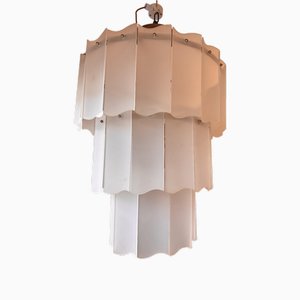 Large Three-Tiered Cascading Murano Glass Chandelier by Carlo Nason for Made Murano Glass, 1969