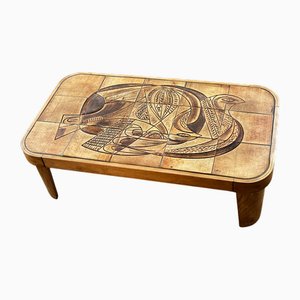 Ceramic Coffee Table by Raymonde Leduc for Vallauris, 1960s