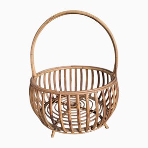 Revistero vintage de mimbre