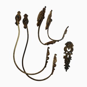 Embrasse pour Rideaux en Bronze Doré, Set de 5