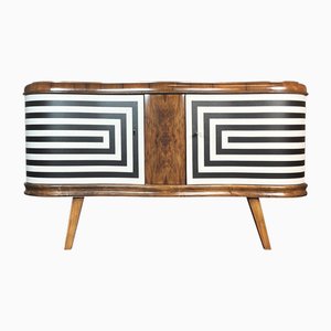 Two-Door Sideboard with Op Art Motif, 1950
