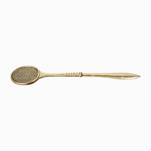 Mid-Century Modern Brass Letter Opener with Tennis Racket Design, 1950s