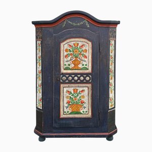Blue Tyrolean Cupboard Painted with Flowers