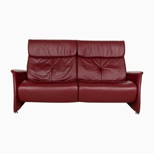 Cumuly Leather Three Seater Red Sofa from Himolla