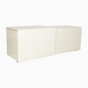 Lilac Wooden Sideboard in High Gloss White Cream from Hülsta