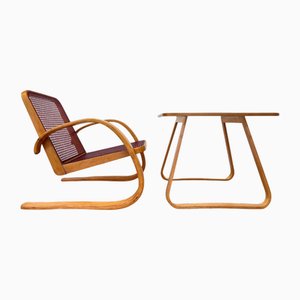 Armchair and Table by Miroslav Navrátil for Zdeněk Plesník, 1949