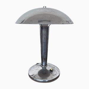 Bauhaus Chrome Table Lamp, Czechoslovakia, 1930s
