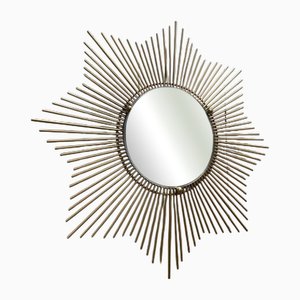 Vintage Brass Sun Mirror, 1970s