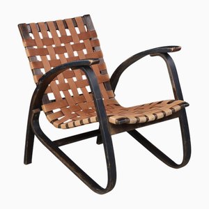 Sessel aus Bugholz & Canvas von Jan Vanek, Praque, 1930er