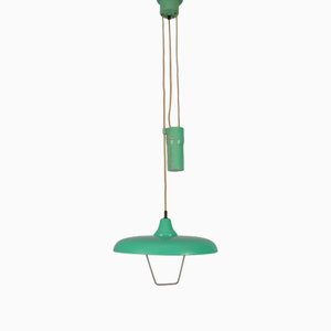 Lampe à Suspension à Contrepoids Verte, Italie, 1950s