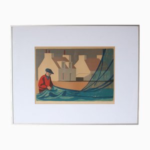 Lars Norrman, Figurative Composition, 1950s, Lithograph, Framed