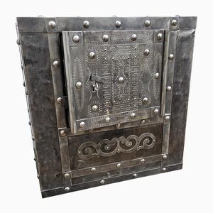 Caja fuerte italiana de hierro forjado, siglo XVIII