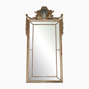 Mid-Century Modern French Portrait Panelled Mirror with Original Glass, 1960s