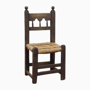 Farmer's Chair with Rope Seat and Carving