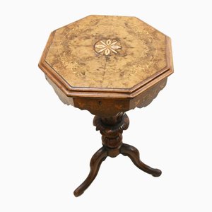 Victorian Needlework Table Sewing Box in Walnut, 1860s