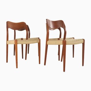 Modell 71 Stühle von Niels O Möller, 1920er, 4er Set