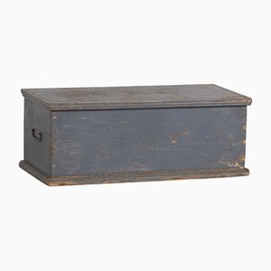 Kleine blaue Vintage Truhe, 1920