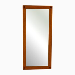 Big Mid-Century Modern Swedish Teak Wall-Mounted Mirror, 1960s