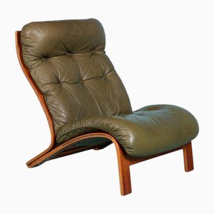 Mid-Century Space Age Leather Lounge Chair, 1960s