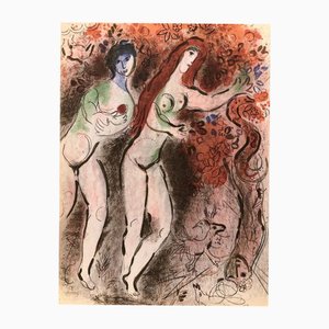 Marc Chagall, Adam and Eve and the Forbidden Fruit, 1960, Lithograph