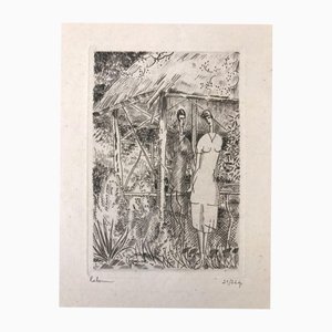 Jean Emile Laboureur, La Tonnelle Rustique, 20th Century, Engraving