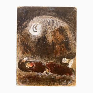 Marc Chagall, Ruth at Boaz's Feet, 1960, Lithograph