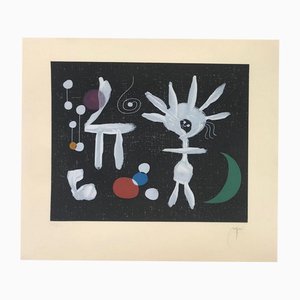 Joan Miro, Morning Rain in the Moonlight, Etching
