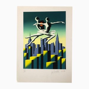 Mark Kostabi, Top Floor Terpsichore, 2014, Print