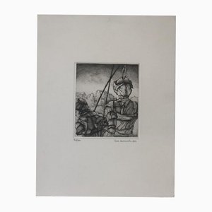 Erik Desmazieres, Les Deux Guerriers, 20th Century, Etching