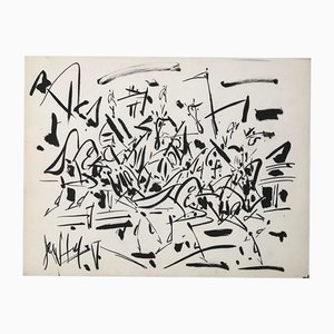 Gen Paul, Horse Racing, 1962, India Ink on Paper