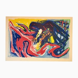 Edouard Pignon, Great Cockfight, 1971, Lithograph