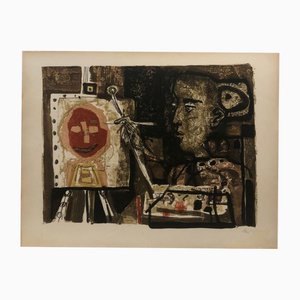 Antoni Clave, Femme Artiste, 20th Century, Lithograph