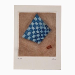 Arthur Luiz Piza, Damier Bleu, 20th Century, Engraving