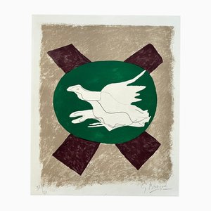 Georges Braque, Taube auf grünem Hintergrund, 1975, Lithographie