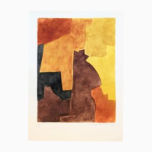 Serge Poliakoff, Brown and Orange Composition VII, 1961, Etching
