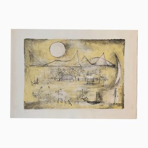 Zao Wou-Ki, Mountains and Sun, 1951, Lithograph