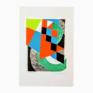 Sonia Delaunay, Grünes Karo, 1968, Lithographie
