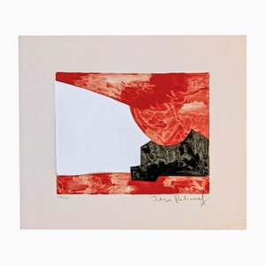 Serge Poliakoff, Red, White and Black Composition L42, 1963, Lithograph