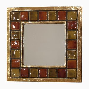 Square Ceramic Mirror, 1960s