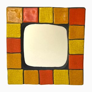 Square Ceramic Mirror, 1960s