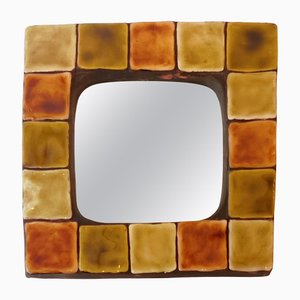 Square Ceramic Mirror, 1950s