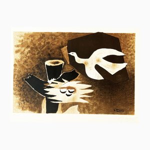 Georges Braque, L'uccello e il suo nido, 1956, Litografia
