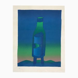 Jean Michel Folon, Bottled Message, 20th Century, Silk-screen