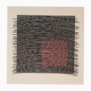 Jesus Rafael Soto, Red Virtual Square on the Right, 1981, Silk-screen