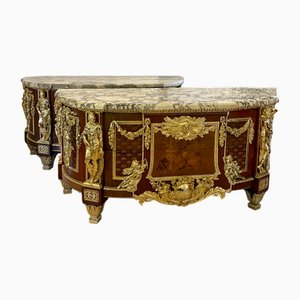Commodes Antiques en Acajou par Jean-Henri Reisener, France, 1900, Set de 2