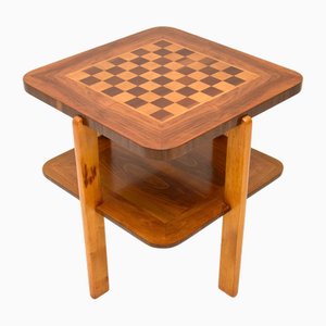 Table Basse Art Déco en Noyer Marqueté, 1930